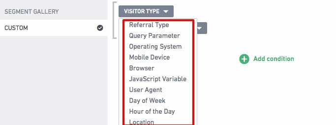 Different traffic segmentation conditions