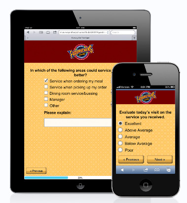 Website surveys optimized for mobile